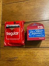 2 Women's Pantyhose Size B No Nonsense Beige & L'eggs Sheer Elegance Suntan- New