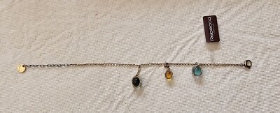 Rebecca NWT Gold Plate Sterling Silver Bracelet ''Rio'' Collection - Semi Precious
