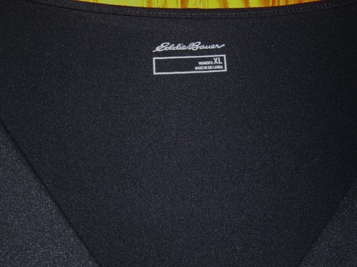 Nuevo VESTIDO TEJIDO EDDIE BAUER $90 Negro DELANTERO CRUZADO SIN MANGAS Hasta la Rodilla Cuello en V L - Imagen 2 de 4
