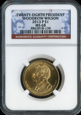 2013-P Woodrow Wilson Dollar NGC MS68 Business - 28th U.S President