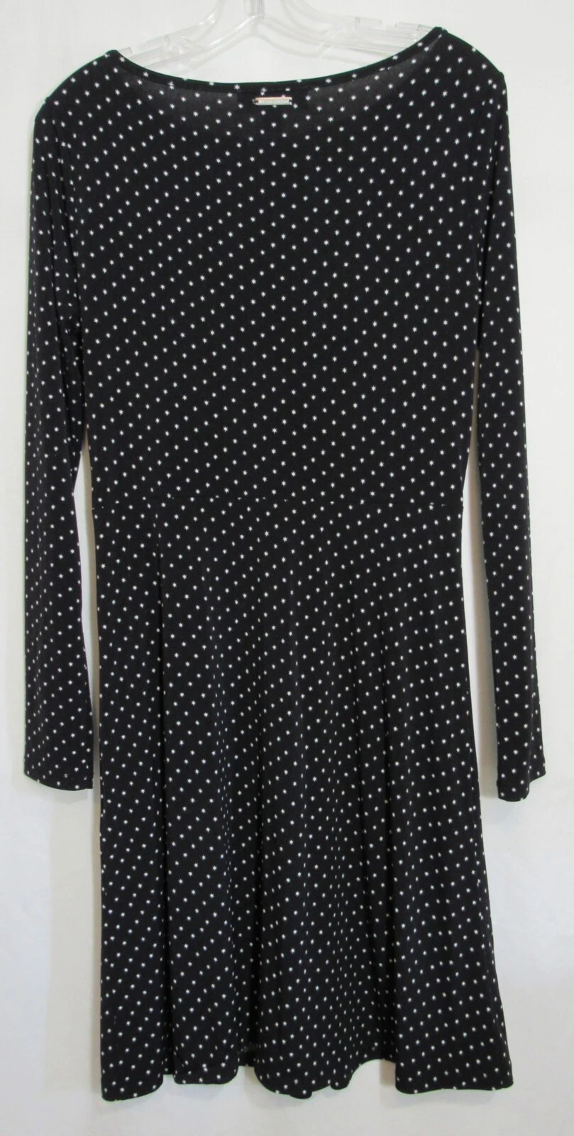 Abito Michael Kors nero stelle raccolto nodo davanti manica lunga taglia media us intime ottimeioni