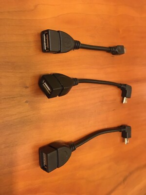 Micro USB Male to USB Female OTG Cable Adapters Android Samsung Right angle Strt