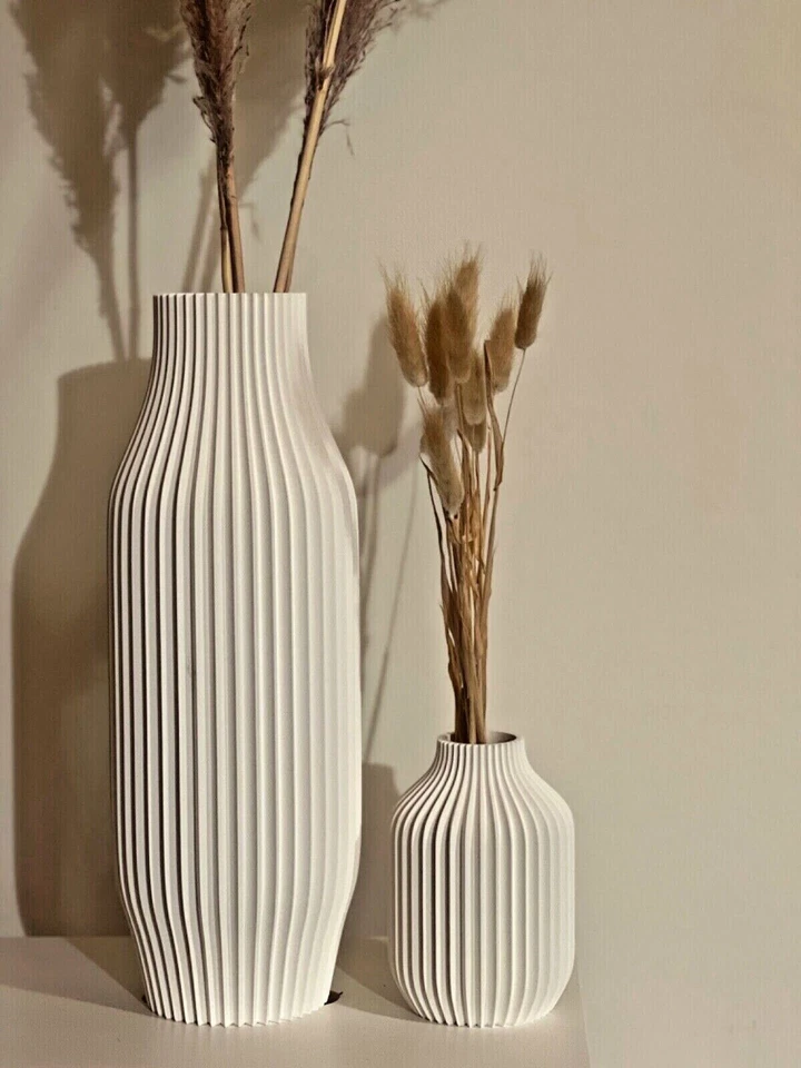 DESIGNER VASEN-SET 2-Teilig MODERN TROCKENBLUME PAMPASGRAS DEKO - Bild 2 von 4