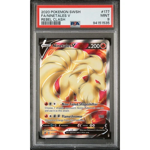 PSA 9 Ninetales V Rebel Clash 177/192 Full Art