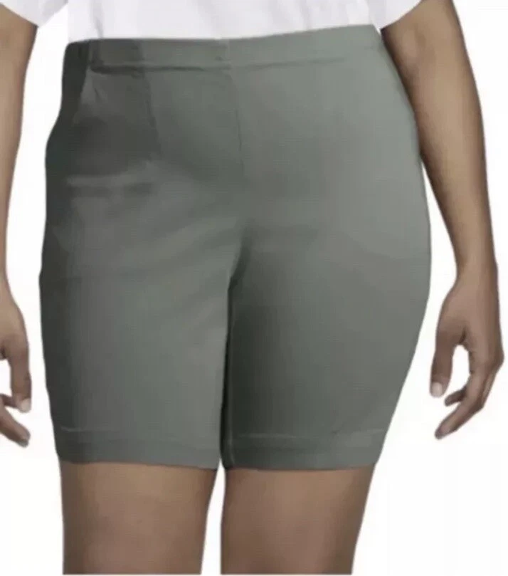 Pantalones Cortos de Denim Just My Size Para Mujer Plus 2 Bolsillos Verde Suave Talla 1X NUEVO Foto 2 de 4