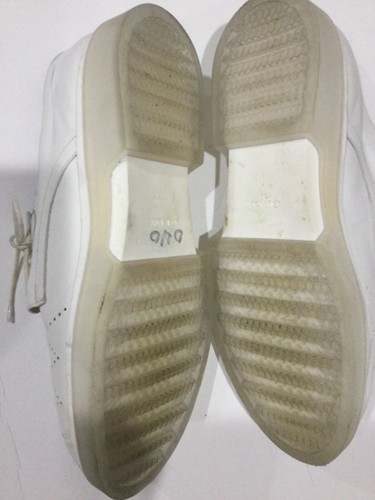 GEOX D RESPIRA WHITE LEATHER PLATFORM LACES LASER CUT OXFORDS Size 10.5 US - Picture 4 of 10