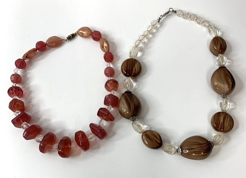 2 Fashion Jewelry Chunky Beaded Necklaces