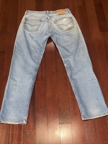Vintage Distressed Levis 501 XX Made In USA Light Wash 34x34 (Actual 32x30) Fade - Picture 12 of 16