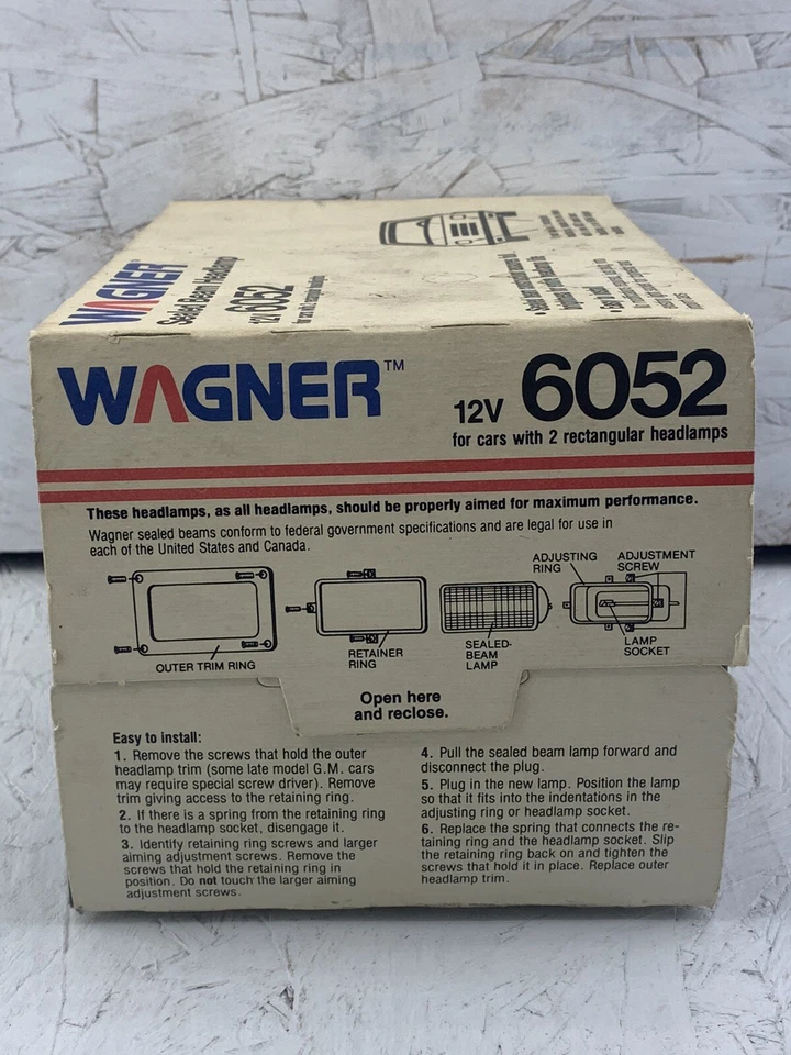 1 Faro Vintage Wagner Viga Sellada 12v 6052 Nuevo Antiguo Stock Foto 4 de 4