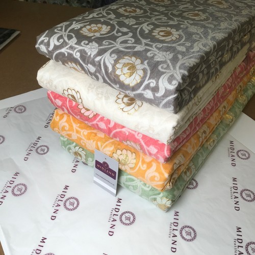 Floral Cotton Indian Banarsi Brocade Faux Silk Waistcoat Fabric 110 cm M1276 - Picture 6 of 66