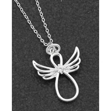 equilibrium Guardian Angel Pretty Silver Plated Necklace
