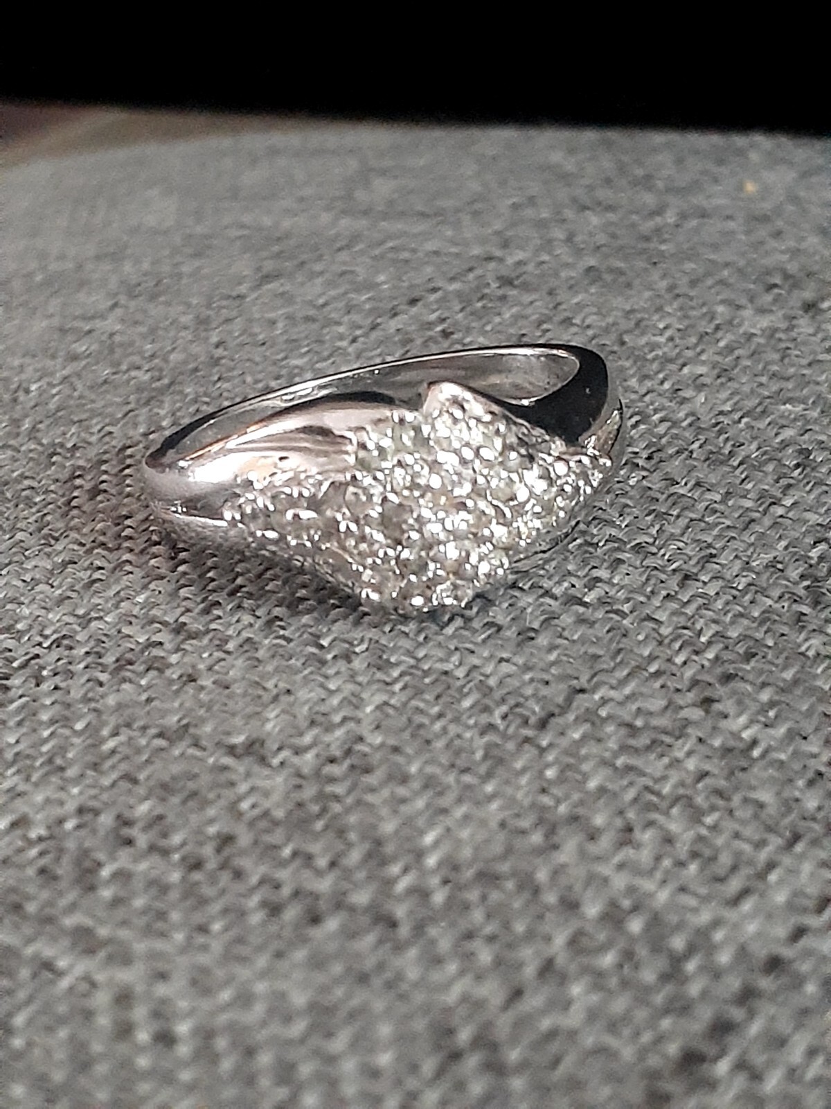 Vintage Rhinestone Silvertone Statement ring - image 4