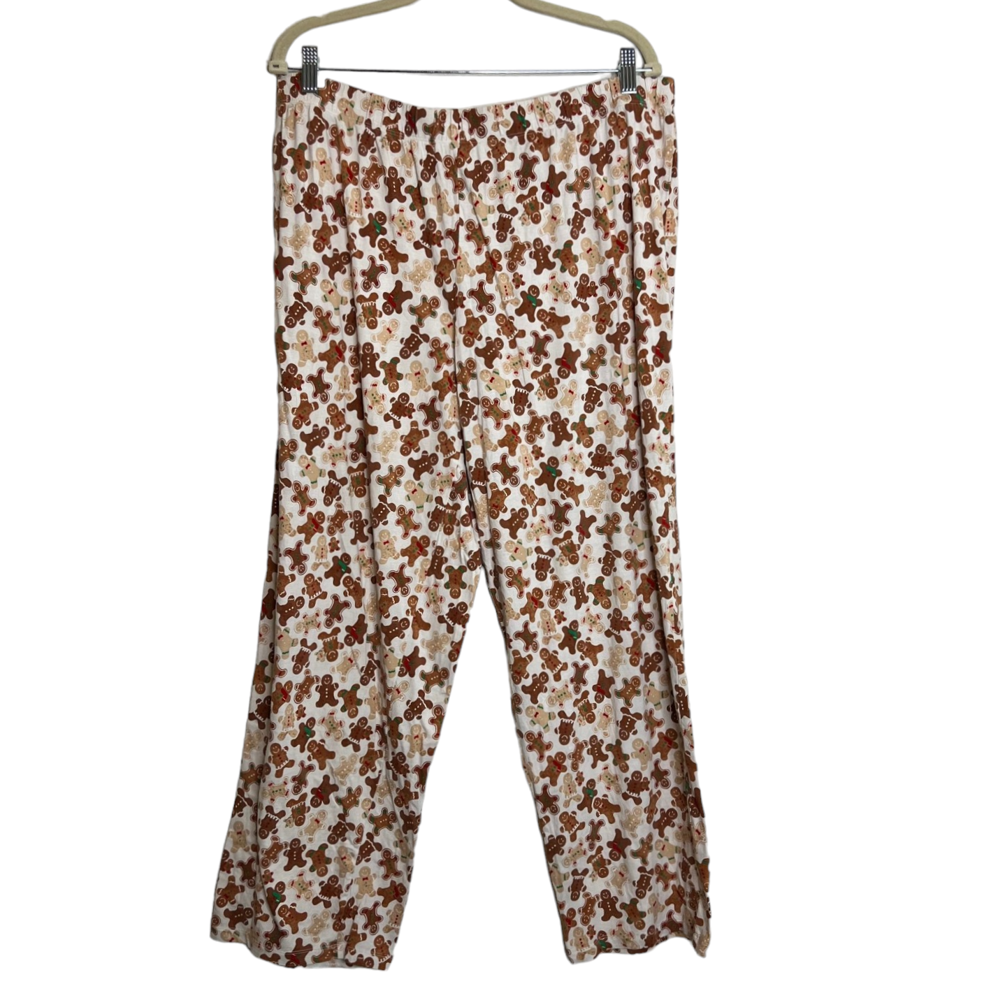 Sleep Sense Womens Holiday Pajamas XL Gingerbread Men Cotton Spandex