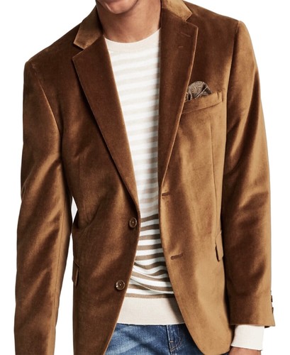Alfani Mens Slim-Fit Velvet Two-Button Sport Coat Gold Blazer , 40L - Picture 3 of 5