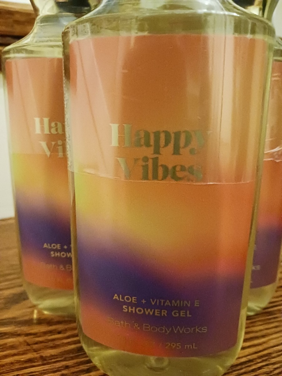 BATH AND BODY WORKS BBW HAPPY VIBES SHOWER GEL SUMMER SPRING LOT