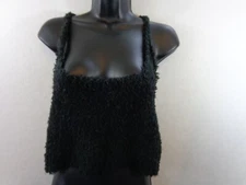 Gianni Bini Tank Top Women's XL Black  Fuzzy Hannah Tank New With Tags