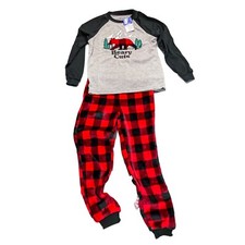 FamJams Kid's 'Beary Cute' 2 Piece Unisex Pajama Set Size Small 8