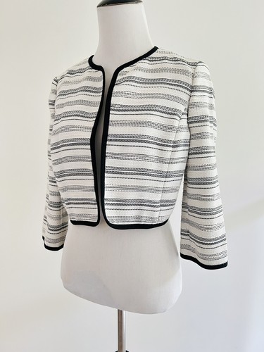 Tuta Anne Klein separata donna bianca a righe manica 3/4 giacca taglia 2 - Foto 5 di 6