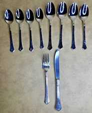Retroneu Korea Vintage Century Silver-Plated 10 Pcs Fork Spoons Knife Flatware