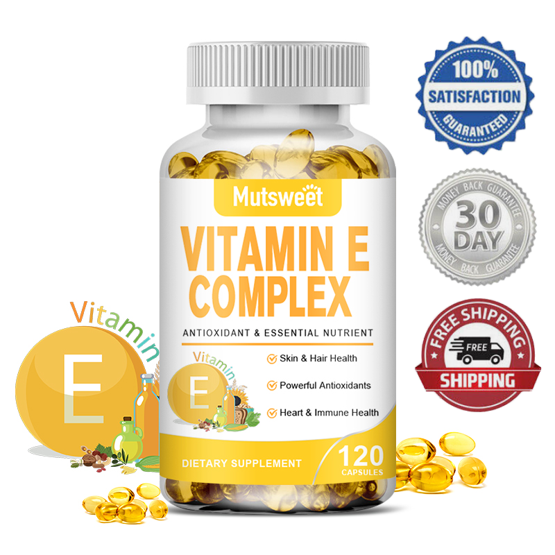 120pcs Vitamin E Complex Capsule 400IU Anti-aging Antioxidant Skin Health