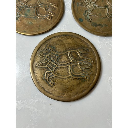 4 Rare Joseon Dynasty 2 Horses Official Warrants Bronze Metal Set Korea Antique - Picture 3 of 11