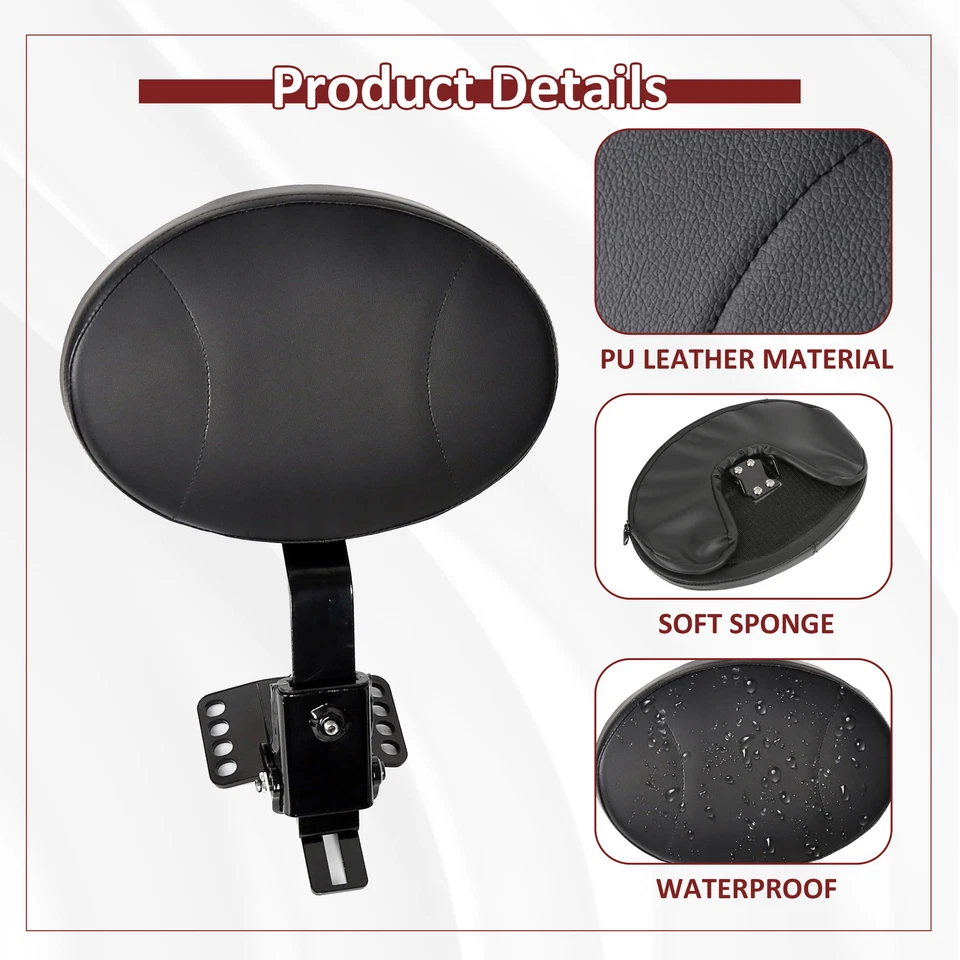 Adjustable Plug-In Rider Driver Backrest For Harley Road Electra Glide 97-24 23 - Изображение 3 из 4