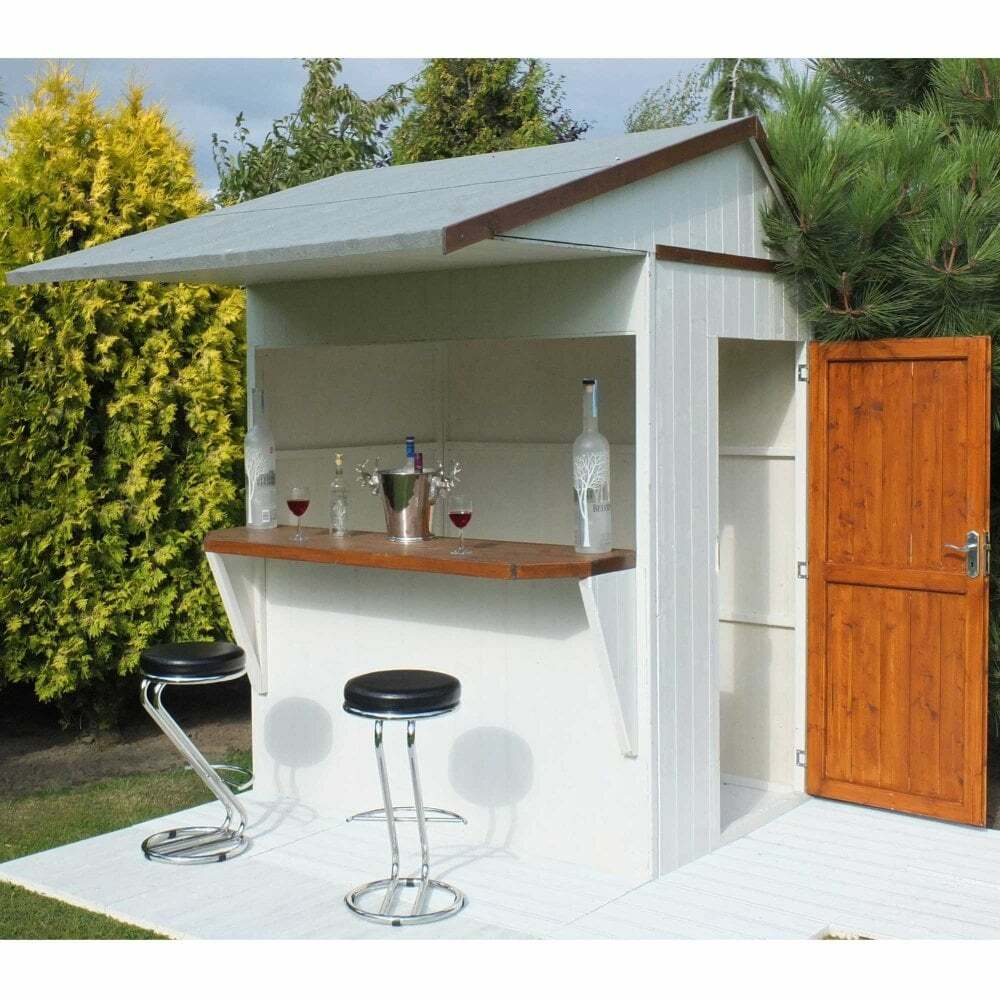 6x4 GARDEN BAR SHED OUTDOOR WOODEN DRINKS HATCH PATIO SHIPLAP TIMBER