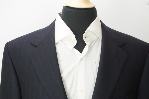 Brioni Nomentano 100% Wool Navy Blue Pinstriped Sport Coat Jacket Sz 42L - Picture 2 of 9