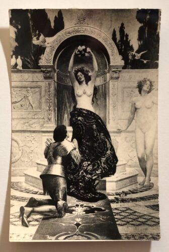 1900s Goddess of Love Beauty Nude Women PHOTO ANTIQUE CARD - Picture 2 of 3