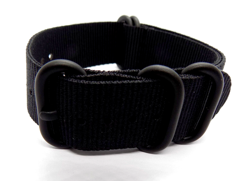 Black Steel Buckle 5 Rings Zulu Military G10 MOD NATO Nylon Men Watch Strap Band - Picture 6 of 25
