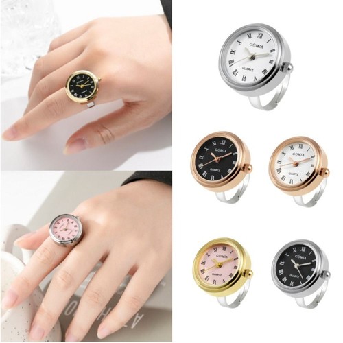 Couple Watches Finger Ring Watch Round Quartz Watches Couple Watch Ring Women