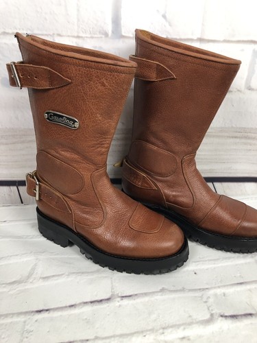 NEW Gasolina Womens High Octane Hand Made Brown Motorcycle Boots Size 5.5 D