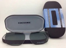 COCOONS Grey Polarized Sunglasses/Eyeglasses Over Rx Clip-on REC 1-51 Gunmetal