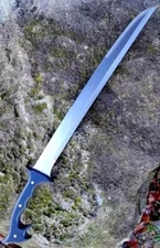 30" Custom handmade D2-Tool Steel Tactical Ginunting with Leather Sheath