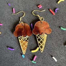 Ice Cream Cone Earrings Hypoallergenic Gift For Teens Girl Summer Cool Funny