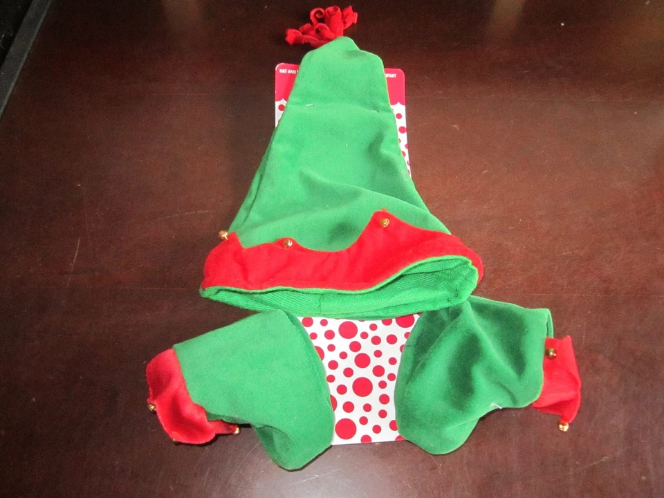 So'Dorable шляпа и пинетки эльф костюм наряд колокольчики зеленый и красный младенца - Изображение 2 из 3