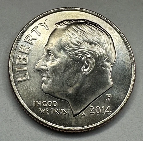 2014-P Roosevelt Dime 10cent Coin from US Mint Set. Uncirculated BU