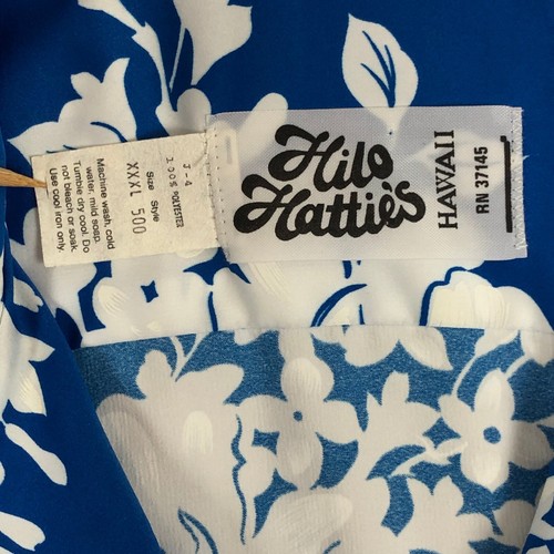 Vintage Hilo Hatties Shirt Mens 3XL Blue Polyester Aloha Hawaiian Floral USA EUC - Picture 7 of 9