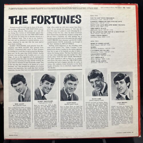 The Fortunes / Self Titled (you’ve Got Your Troubles) Lp Vinyl Press 73002 Mono - Picture 2 of 7