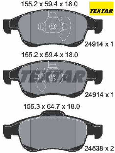 Textar 2491401 Bremsbelagsatz FüR Scheibenbremse Bremsbelagsatz-image