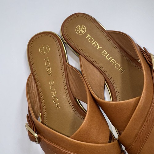 Tory Burch Delaney Crisscross Slide Sandal Brown Women’s Size 9 M - Picture 6 of 11