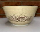 PYREX Mushrooms Forest Fancies Speckled Almond 1980s Nesting Mixing Bowl #402