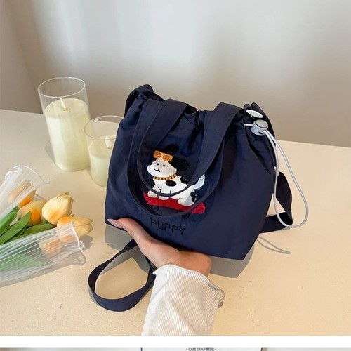 Flocking Dots Handbags Embroidery Shoulder Bag Trendy Tote Bag Casual Outing - Picture 11 of 20