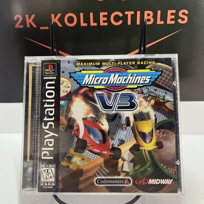 Micro Machines V3 PlayStation 1 PS1 Disc + Case + Manual + Reg. Card