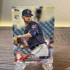 Shane Bieber Rookie Card RC 2018 Topps Update Series US198. rookie card picture