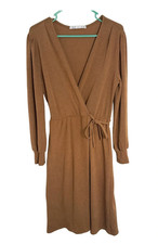 Fraiche by J Brown Long Sleeve Faux Wrap Knit Dress