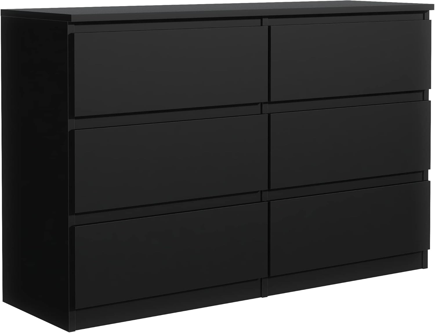 Commode noir 6 tiroirs de 100 cm au design minimaliste pour chambre
