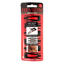 Double Grip Black Hair Clips No Slip Grip Dots 6 Count Black