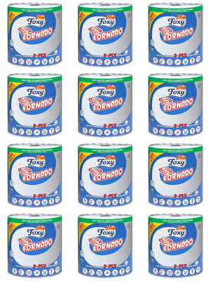 12x Foxy Allzweck Tornado 3-lagig Haushalt Küche Rolle Papier Handtuch 300 Blatt