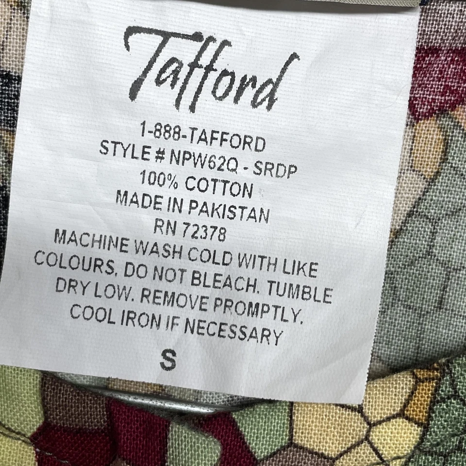 Tafford Scrub Shirt Lab Coat Womens Small Floral Mosaic Long Sleeve Pockets - Image 3 of 4